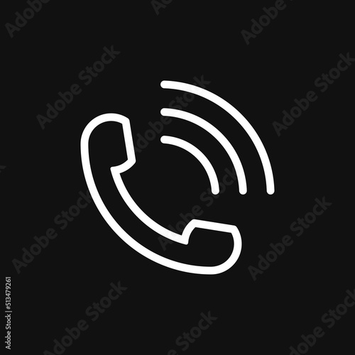 Telephone call icon on grey background