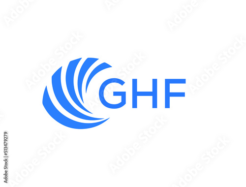 GHF Flat accounting logo design on white background. GHF creative initials Growth graph letter logo concept. GHF business finance logo design.
 photo