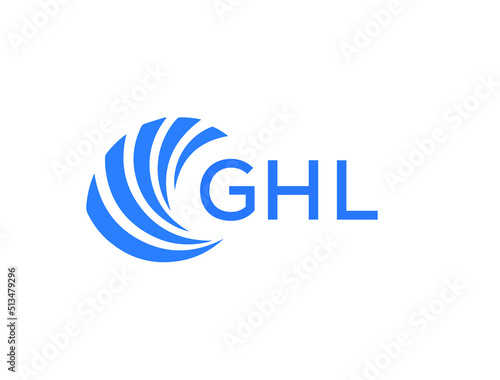 GHL Flat accounting logo design on white background. GHL creative initials Growth graph letter logo concept. GHL business finance logo design.
 photo