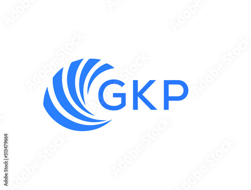GKP Flat accounting logo design on white background. GKP creative initials Growth graph letter logo concept. GKP business finance logo design.
 photo