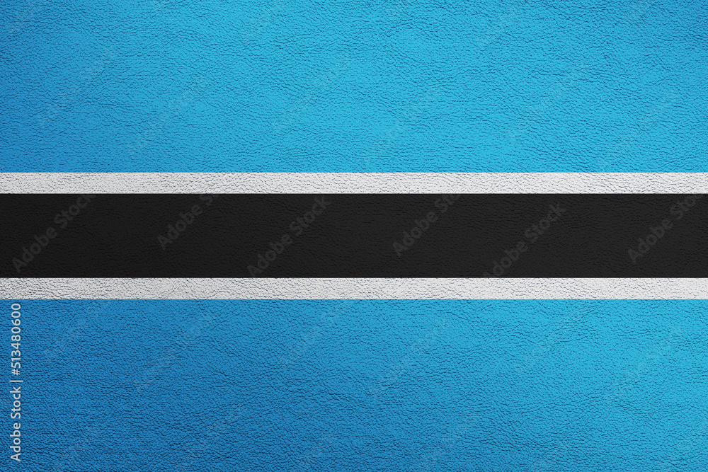 Modern shine leather background in colors of national flag. Botswana