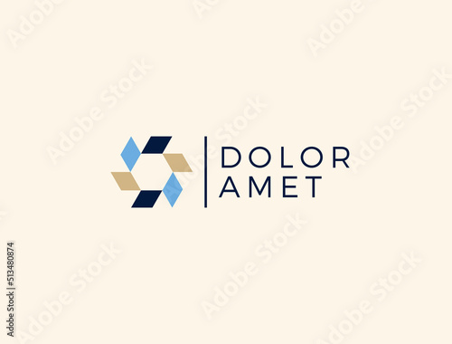 Abstract hexagon logo vector. Creative geometric cube logo design concept.