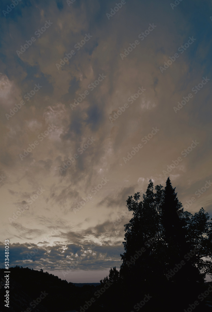 Fototapeta premium Wolkenhimmel interessant , Bäume