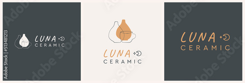 Abstract symbol of handicrafts and craft boutiques. Vector design of linear logo or emblem template - mysterious boho style.