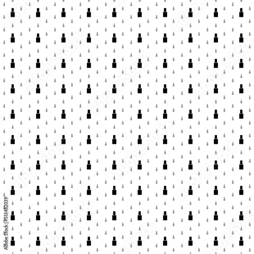 Square seamless background pattern from black nail polish symbols are different sizes and opacity. The pattern is evenly filled. Vector illustration on white background