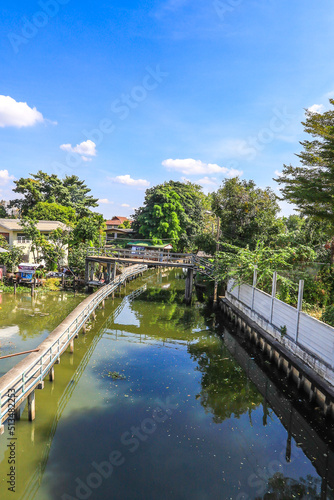 Beautiful scenery of Khlong Ban Sai,Bang Ramat,Taling Chan,Bangkok,Thailand. © mickey_41
