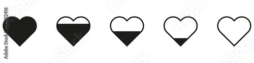 A heart that gradually fills its contents. Vector illustration isolated on a white background. eps10