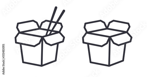 Asian food box vector icon