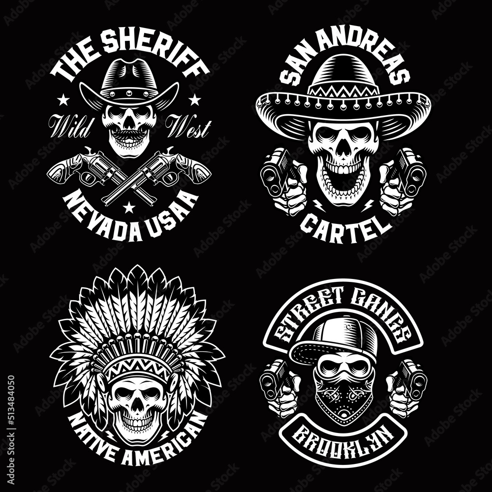 Obraz premium A set of vector skulls