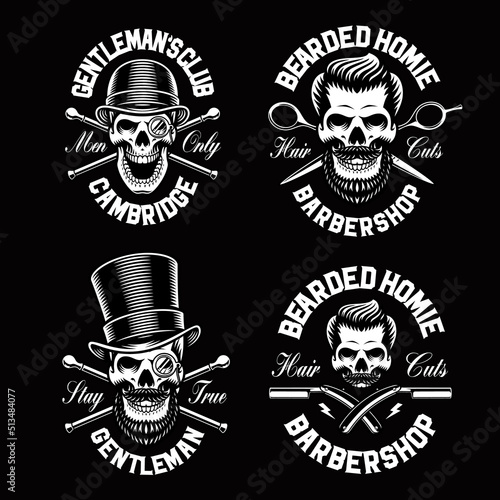 Set of vector skulls characters