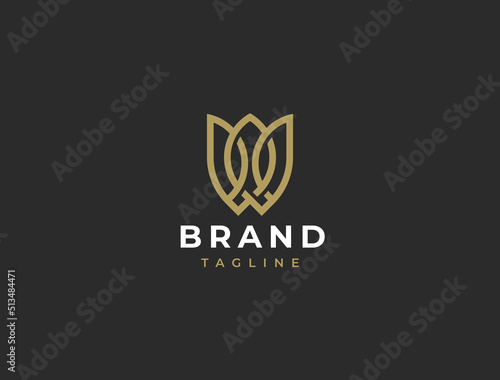Abstract elegant flower logo icon vector design. Universal creative premium symbol.
