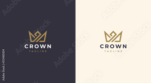 Geometric creative crown logo design. Vector template. Royal crown symbol logotype. 