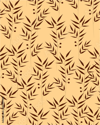 Yellow pattern with braun twigs