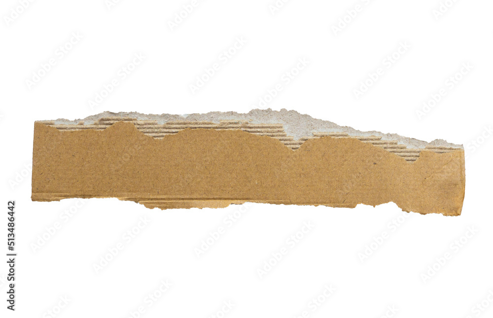 Brown Cardboard paper piece isolated on white background