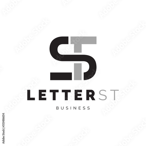 Initial letter ST icon logo design inspiration