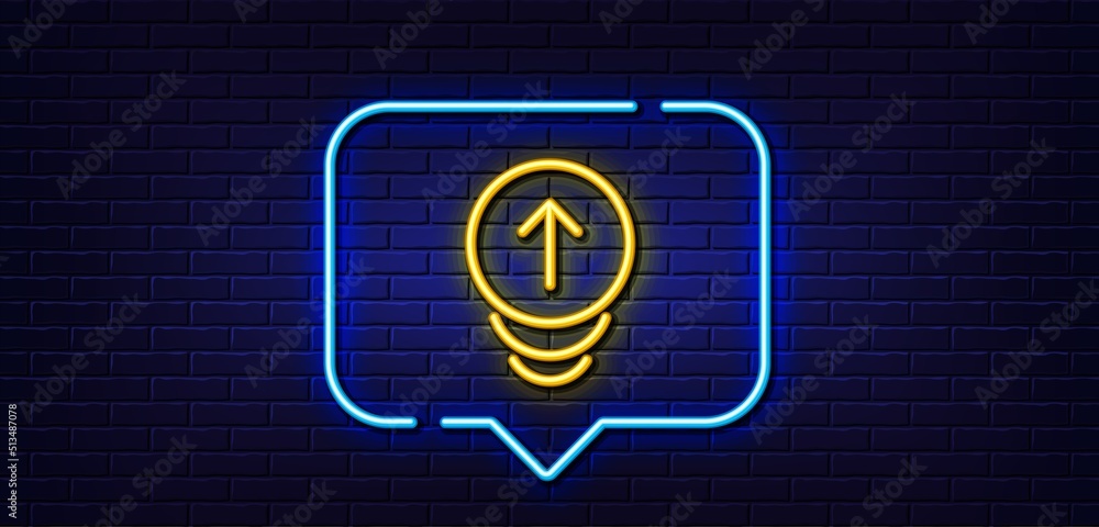 Neon light speech bubble. Swipe up line icon. Scrolling arrow sign. Landing page scroll symbol. Neon light background. Swipe up glow line. Brick wall banner. Vector Neon light speech bubble. Swipe up line icon. Scrolling arrow sign. Landing page scroll symbol. Neon light background. Swipe up glow line. Brick wall banner. Vector