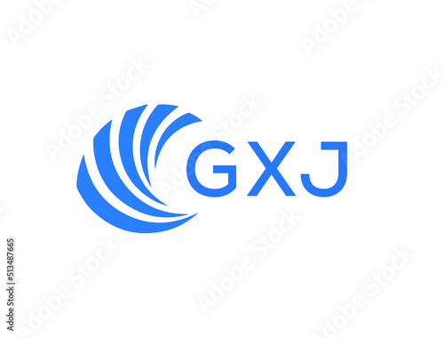 GXJ Flat accounting logo design on white background. GXJ creative initials Growth graph letter logo concept. GXJ business finance logo design.
