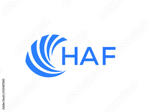 HAF Flat accounting logo design on white background. HAF creative initials Growth graph letter logo concept. HAF business finance logo design.
 photo