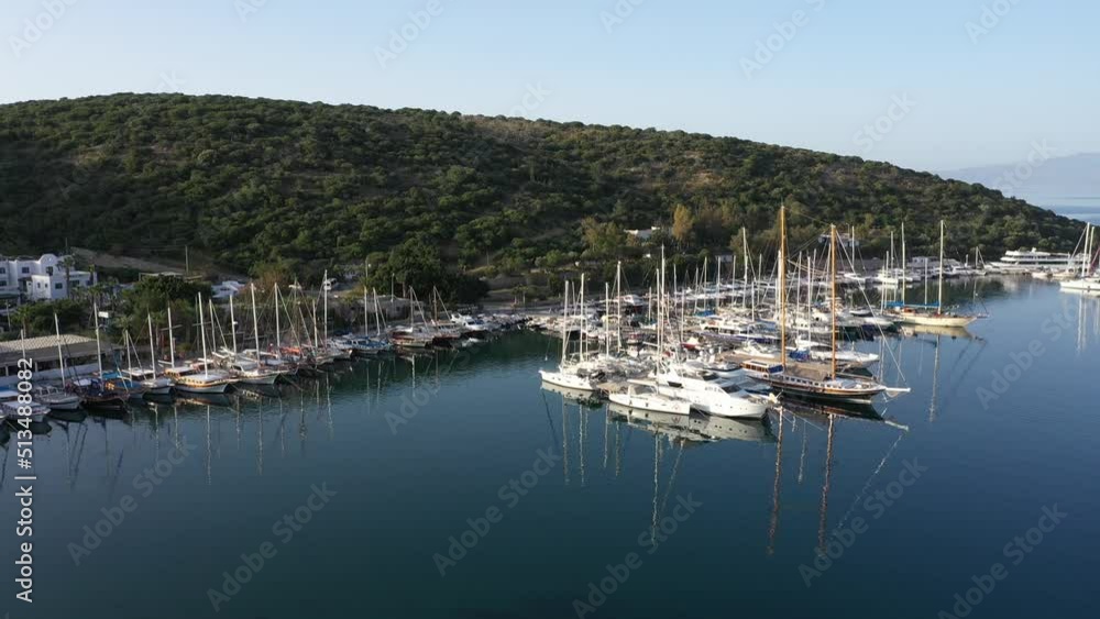 Aerial view of yacht jetty in Bodrum Turkey. Aerial view of yacht jetty in Bodrum Turkey.