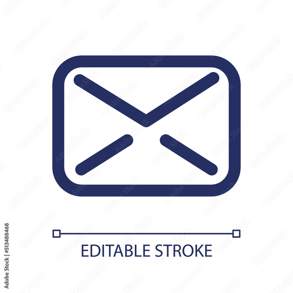 Letter RGB color ui icon. Send and receive envelope. Digital correspondence. Simple line element. GUI, UX design for mobile app. Vector isolated pictogram. Editable stroke. Arial font used Letter RGB color ui icon. Send and receive envelope. Digital correspondence. Simple line element. GUI, UX design for mobile app. Vector isolated pictogram. Editable stroke. Arial font used