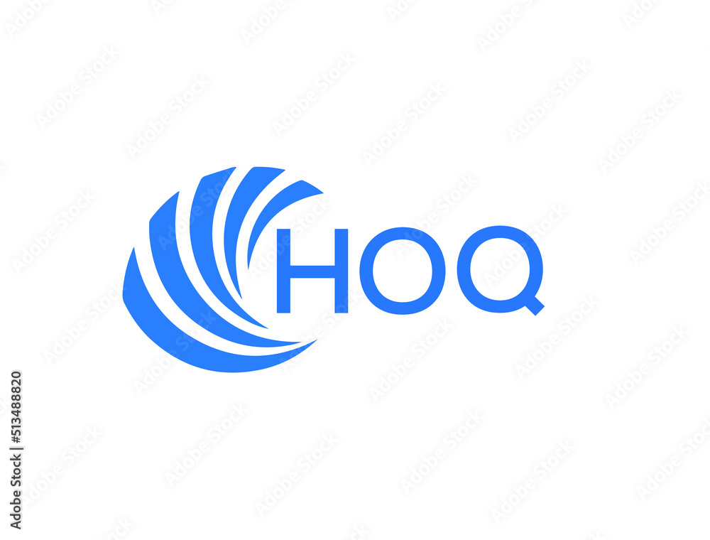 HOQ Flat accounting logo design on white background. HOQ creative initials Growth graph letter logo concept. HOQ business finance logo design.
