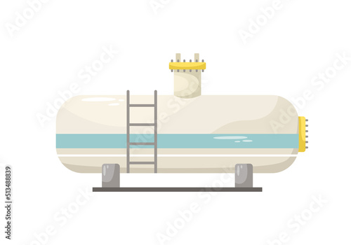 Vector illustration of a natural gas storage tank. Gas supply. The embargo on the supply of gas from Russia.