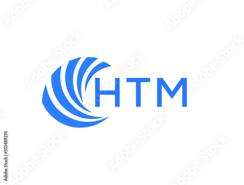 HTM Flat accounting logo design on white background. HTM creative initials Growth graph letter logo concept. HTM business finance logo design.
 photo