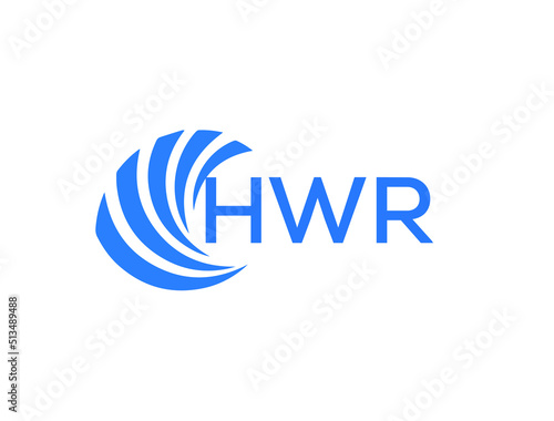 HWR Flat accounting logo design on white background. HWR creative initials Growth graph letter logo concept. HWR business finance logo design. 