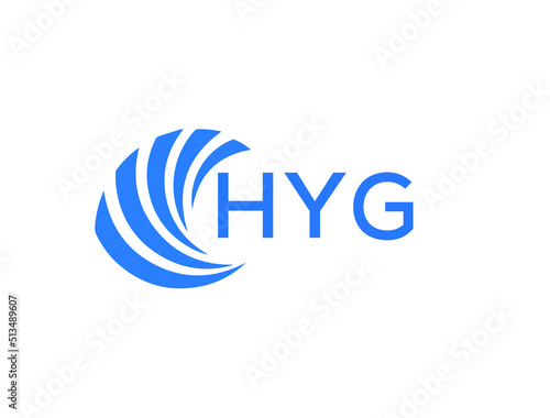 HYG Flat accounting logo design on white background. HYG creative initials Growth graph letter logo concept. HYG business finance logo design. 