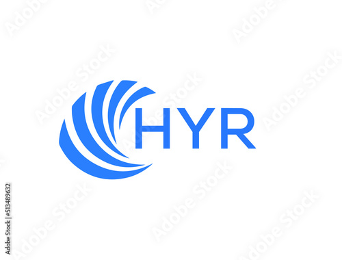 HYR Flat accounting logo design on white background. HYR creative initials Growth graph letter logo concept. HYR business finance logo design.
 photo