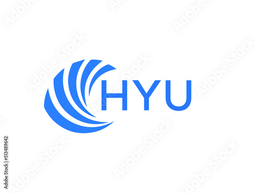 HYU Flat accounting logo design on white background. HYU creative initials Growth graph letter logo concept. HYU business finance logo design. 