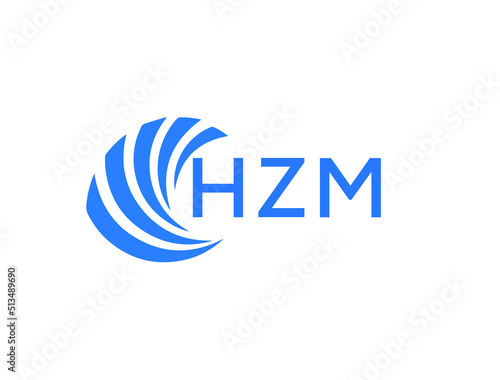 HZM Flat accounting logo design on white background. HZM creative initials Growth graph letter logo concept. HZM business finance logo design. 