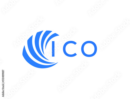 ICO Flat accounting logo design on white background. ICO creative initials Growth graph letter logo concept. ICO business finance logo design.
