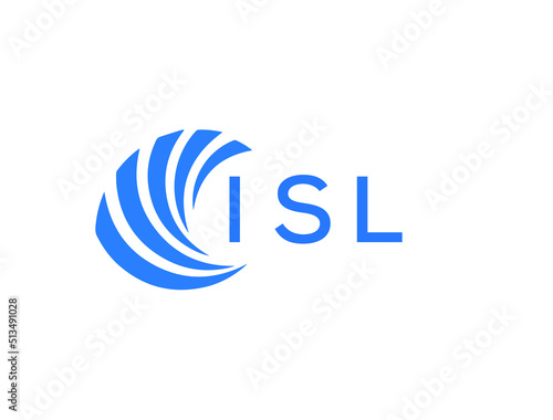 ISL Flat accounting logo design on white background. ISL creative initials Growth graph letter logo concept. ISL business finance logo design.
 photo
