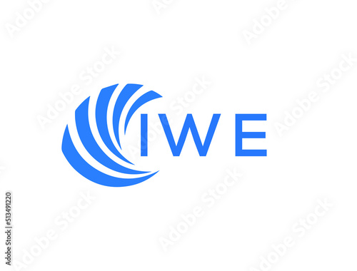 IWE Flat accounting logo design on white background. IWE creative initials Growth graph letter logo concept. IWE business finance logo design.
 photo