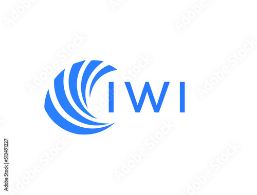 IWI Flat accounting logo design on white background. IWI creative initials Growth graph letter logo concept. IWI business finance logo design.
 photo