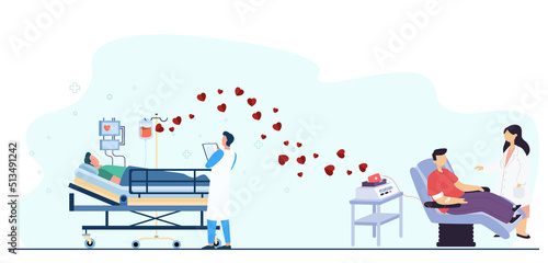 Blood Donation poster for hospital and office. Donate blood to help other people  save lives. blood donate concept vector design.