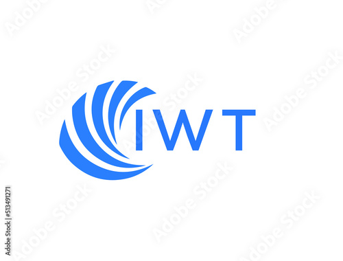 IWT Flat accounting logo design on white background. IWT creative initials Growth graph letter logo concept. IWT business finance logo design. 