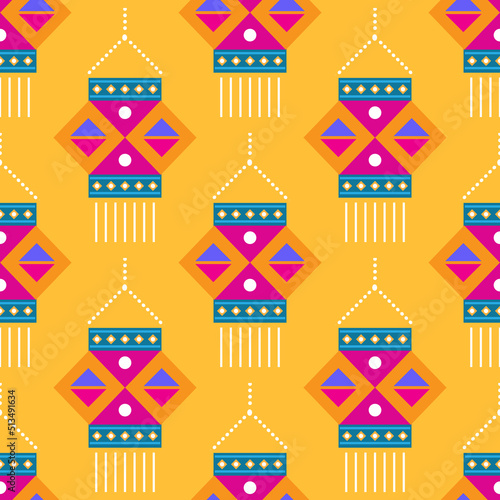 Traditional Indian festival Diwali-Festival of lights.Template seamless pattern background for paper, banner, poster Festive  texture bacdrop. Vector illustration