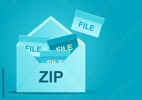 Zip files code info graphic