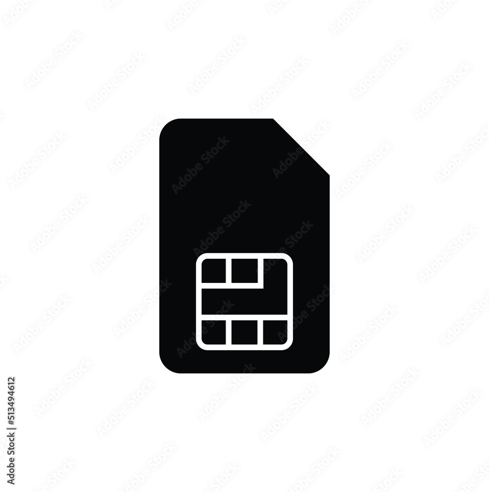 SIM card thin line icon. Vector linear illustration. Pictogram isolated on background. SIM card thin line icon. Vector linear illustration. Pictogram isolated on background.
