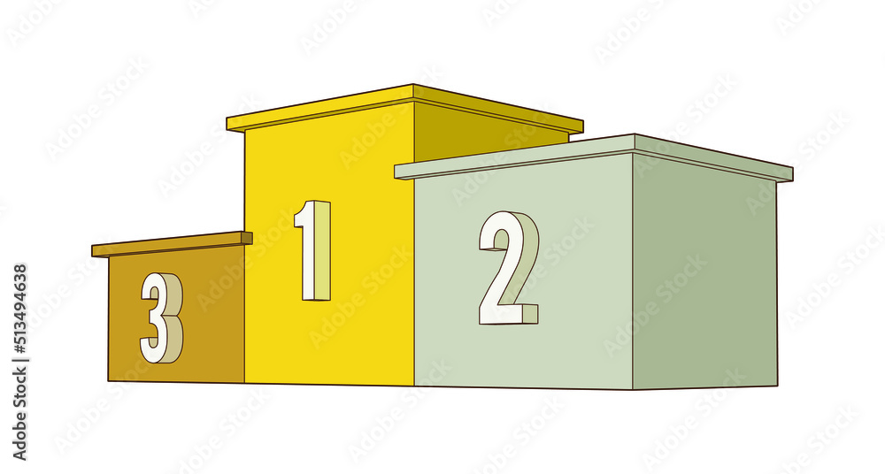 Winners podium with places. Isolated, isometric Pedestal. Vector illustration. Winners podium with places. Isolated, isometric Pedestal. Vector illustration.