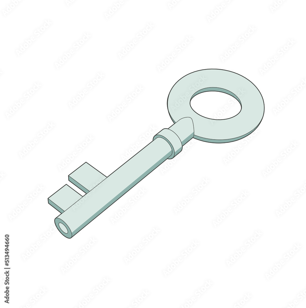 Key illustration. Lock or unlock sign. Password isometric, three dimensional Metall Vector icon Key illustration. Lock or unlock sign. Password isometric, three dimensional Metall Vector icon