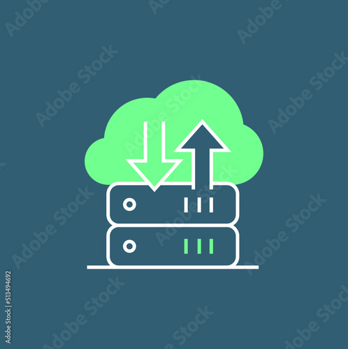 Cloud, computing, server icon vector image. Can also be used for communication, connection, technology. Suitable for web apps, mobile apps and print media.