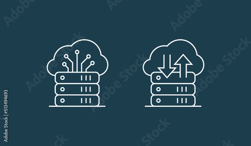 Cloud, computing, server icon vector image. Can also be used for communication, connection, technology. Suitable for web apps, mobile apps and print media.