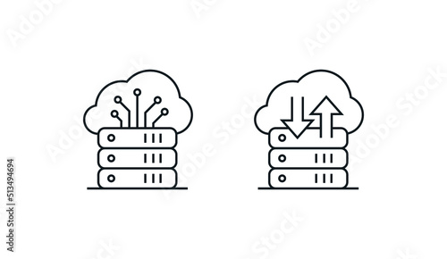 Cloud, computing, server icon vector image. Can also be used for communication, connection, technology. Suitable for web apps, mobile apps and print media.