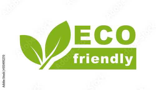 Eco label. Eco friendly logo. Organic and natural product icon. Vector Illustration.