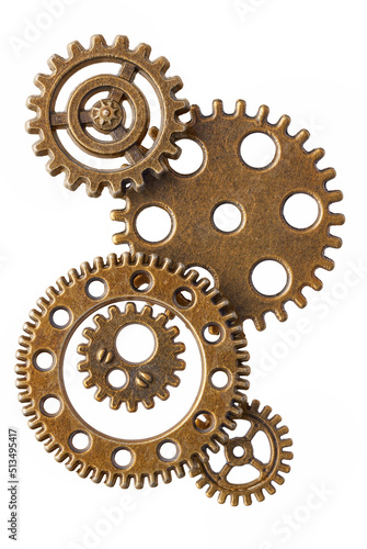 Photography Group of bronze cogwheels