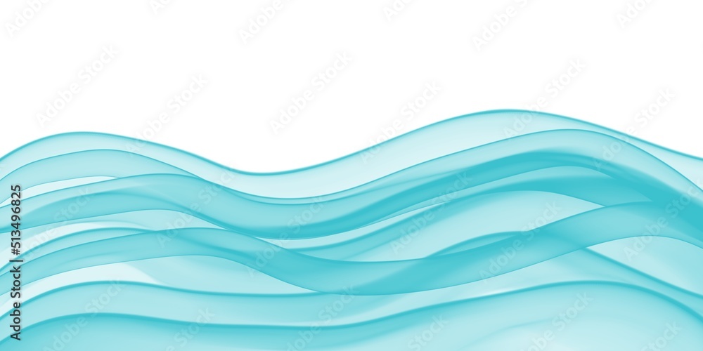 Gradient blue turquoise wavy flowing lines. Abstract fluid liquid paint, digital alcohol ink illustration. Invitation, greeting card, banner. Wide panorama backdrop. Isolated on white background. Gradient blue turquoise wavy flowing lines. Abstract fluid liquid paint, digital alcohol ink illustration. Invitation, greeting card, banner. Wide panorama backdrop. Isolated on white background.