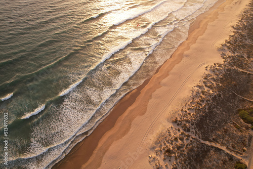 Drone shot of coastline landscape